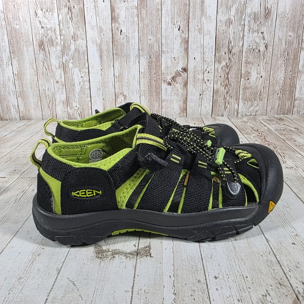 Keen‎ Newport H2 Kids Sandals Black Lime Green Water Shoes 1009965 Size 6 US